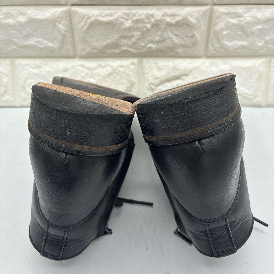 【良品】パドローネ レースアップブーツ サイドジップ 41 ブラック レザー