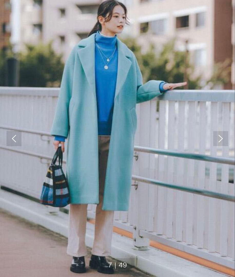 美品 green label relaxingファブリカ チェスターコート 42