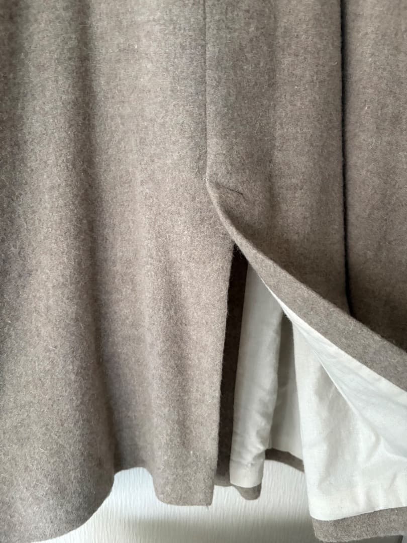 まゆゆ ツハルバイサマンサモスモス 袖口レースウール混コート ベージュ