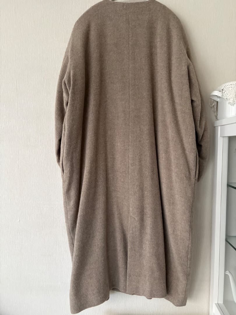 まゆゆ ツハルバイサマンサモスモス 袖口レースウール混コート ベージュ