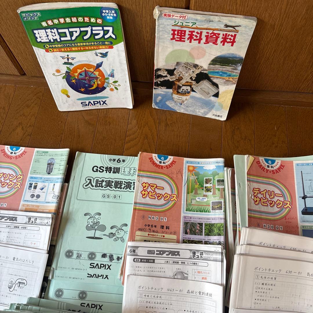 SAPIX6年理科デイリーウィークリー春期GS夏期資料コアプラス記述の総復習他