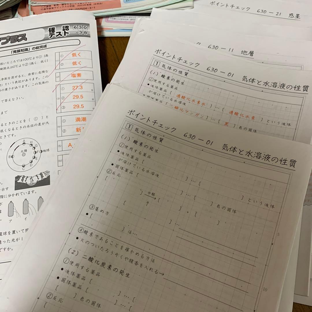 SAPIX6年理科デイリーウィークリー春期GS夏期資料コアプラス記述の総復習他