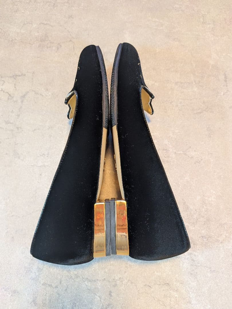 シャルロットオリンピア　ベロア　猫モチーフ　刺繍　フラットシューズ　38