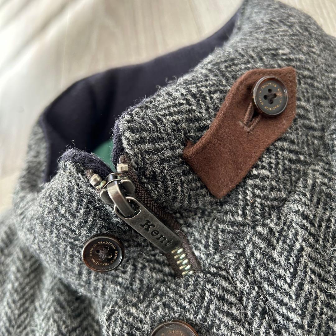 KENT HARRIS TWEED ダウンベスト 3L グレー チンストラップ