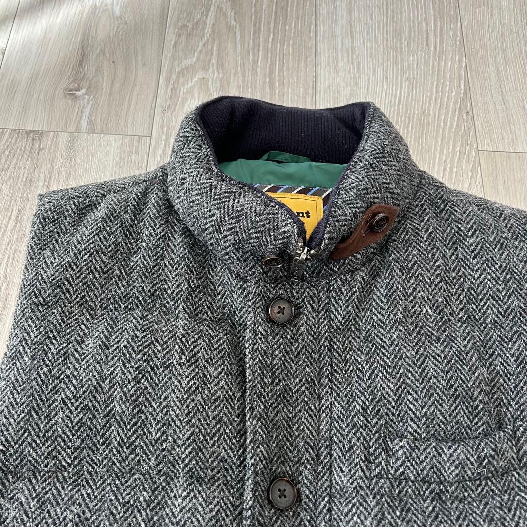 KENT HARRIS TWEED ダウンベスト 3L グレー チンストラップ