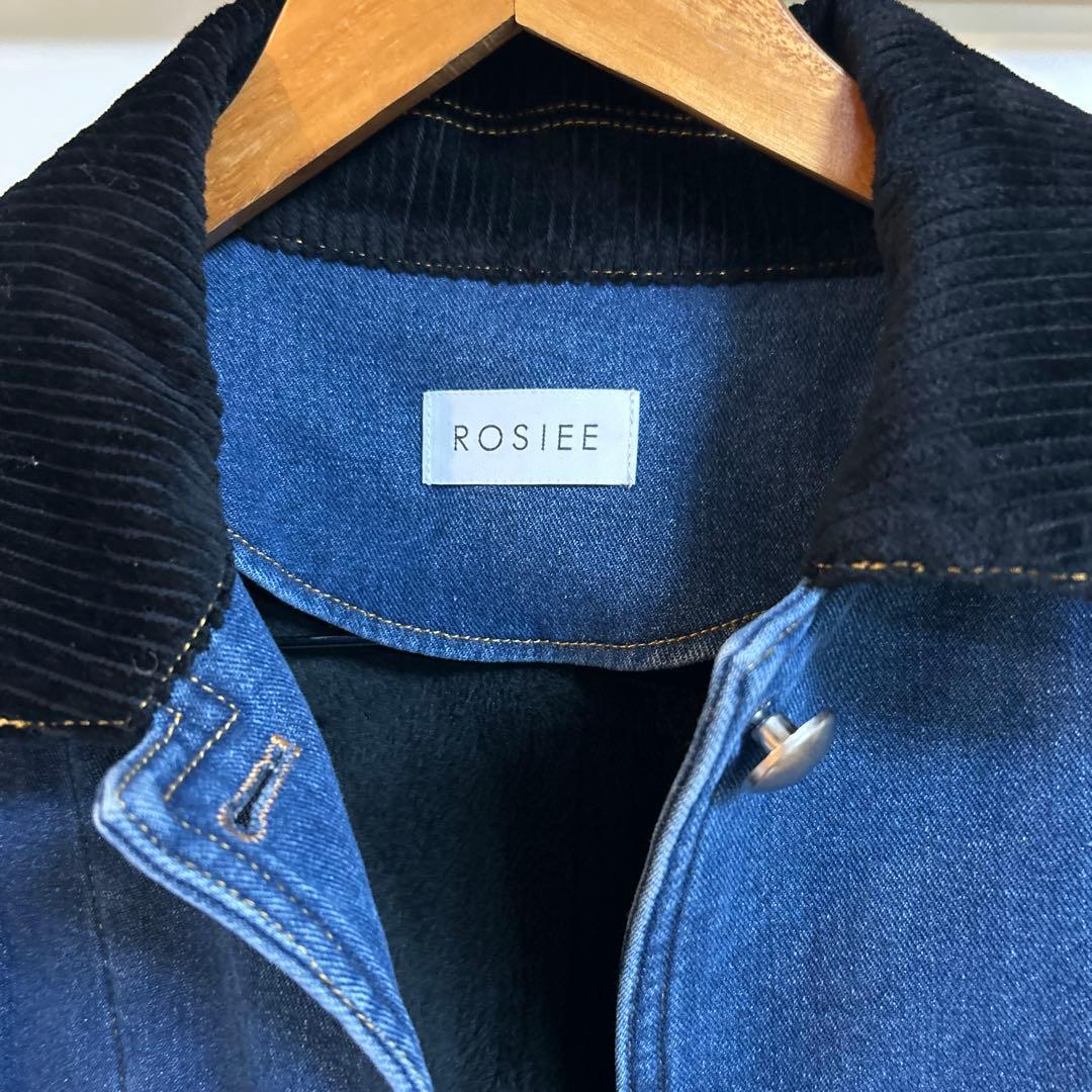 【のっぽROSIEE】裏起毛デニムジャケット ブルー