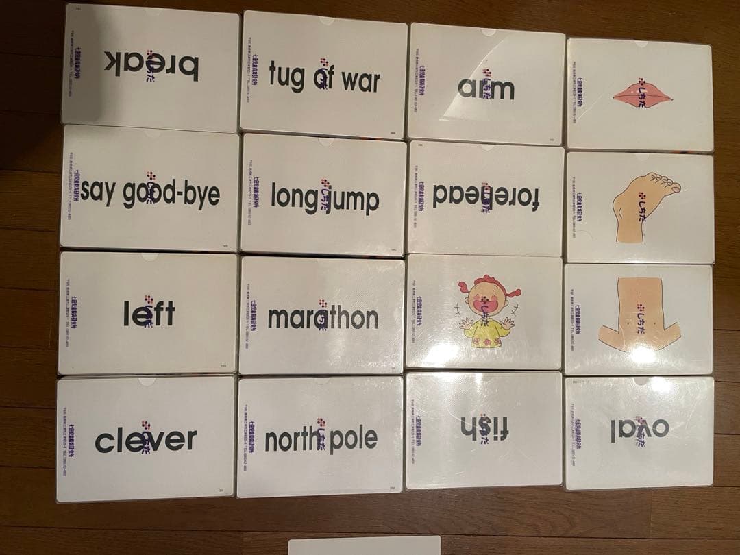 しちだ式　フラッシュカード　かな絵ちゃん　英語版 1600枚