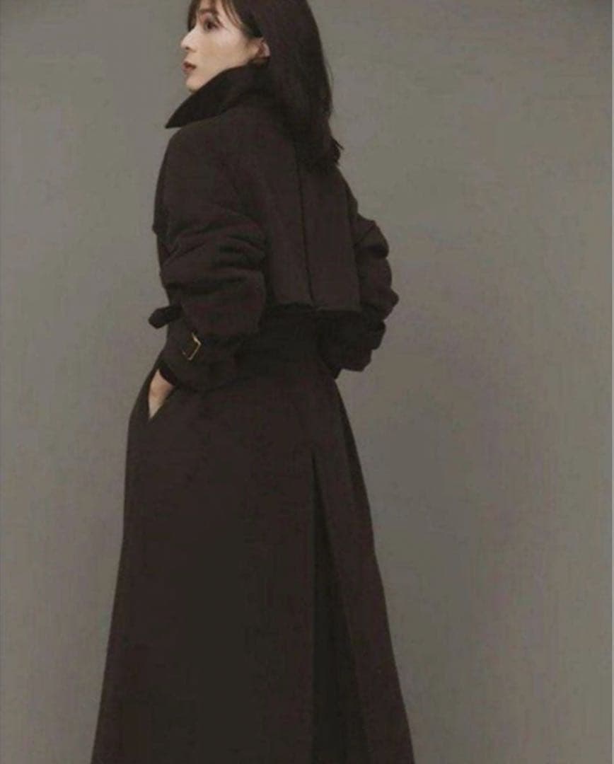 完売品✨アニュアンス ウールトレンチコート ベルテッド 美シルエット ロング丈