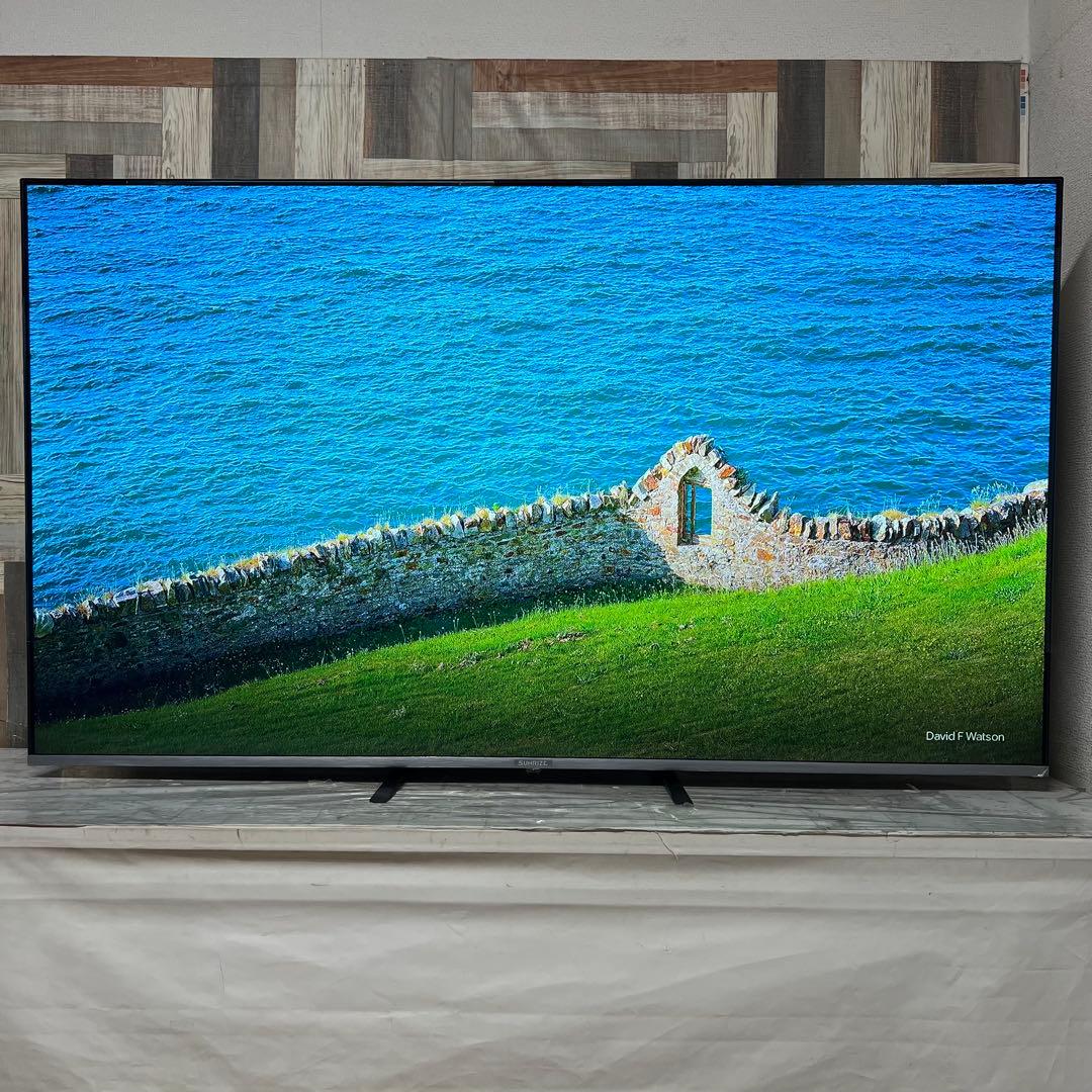 即日受渡❣️全国送料込SUNRISE65型4Kフレームレス液晶テレビWチューナ
