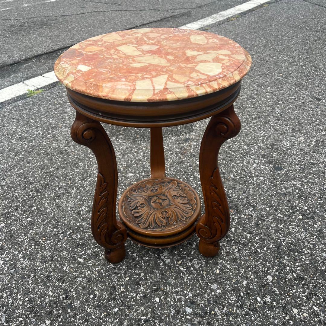 ガリンベルティ社　大理石　花台　イタリア製　サイドテーブル　アンティーク　猫脚