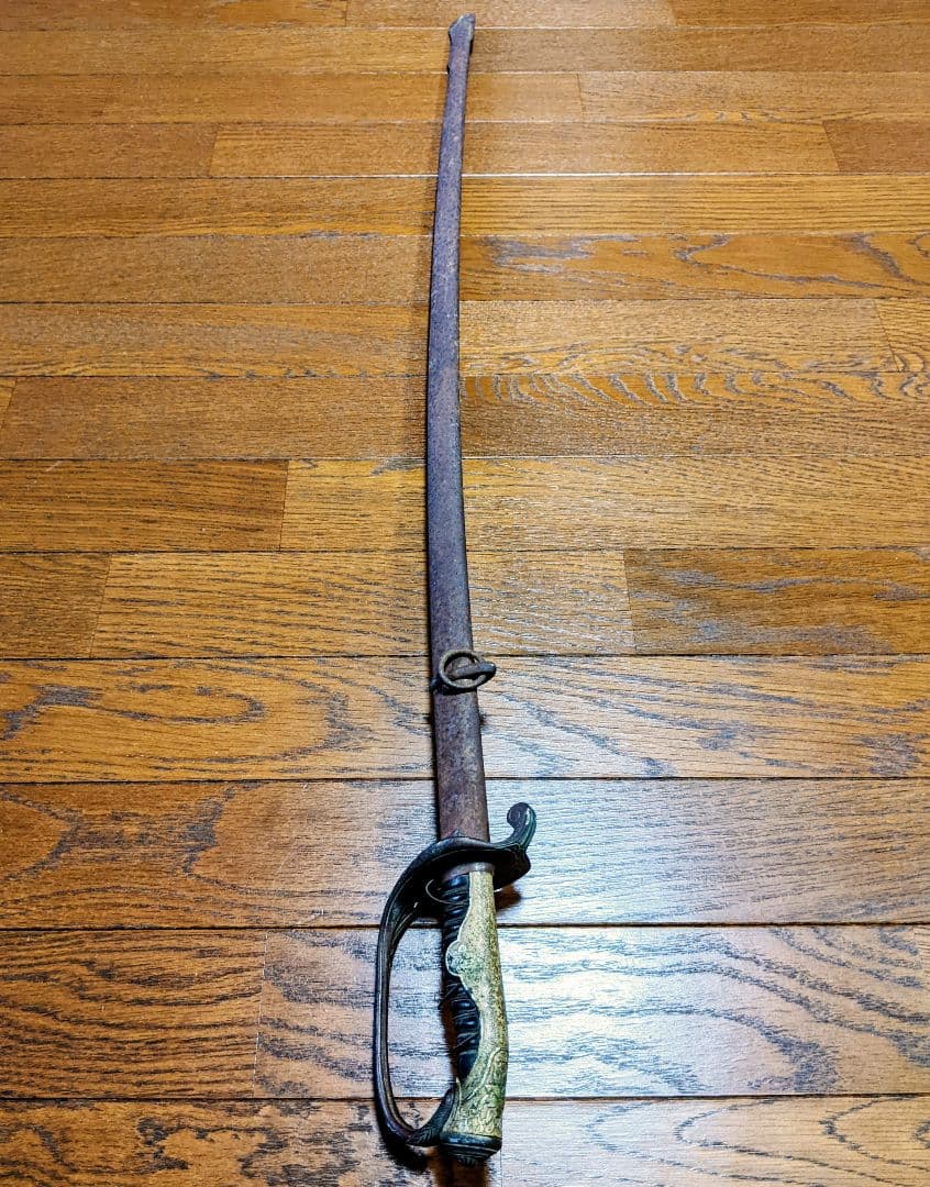 【当時物】旧日本軍 帝国陸軍 軍刀 指揮刀 模造刀 模造刀身 サーベル型95cm