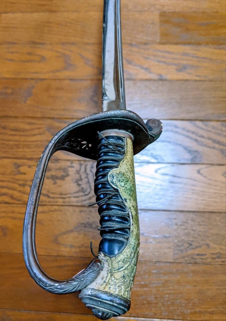 【当時物】旧日本軍 帝国陸軍 軍刀 指揮刀 模造刀 模造刀身 サーベル型95cm