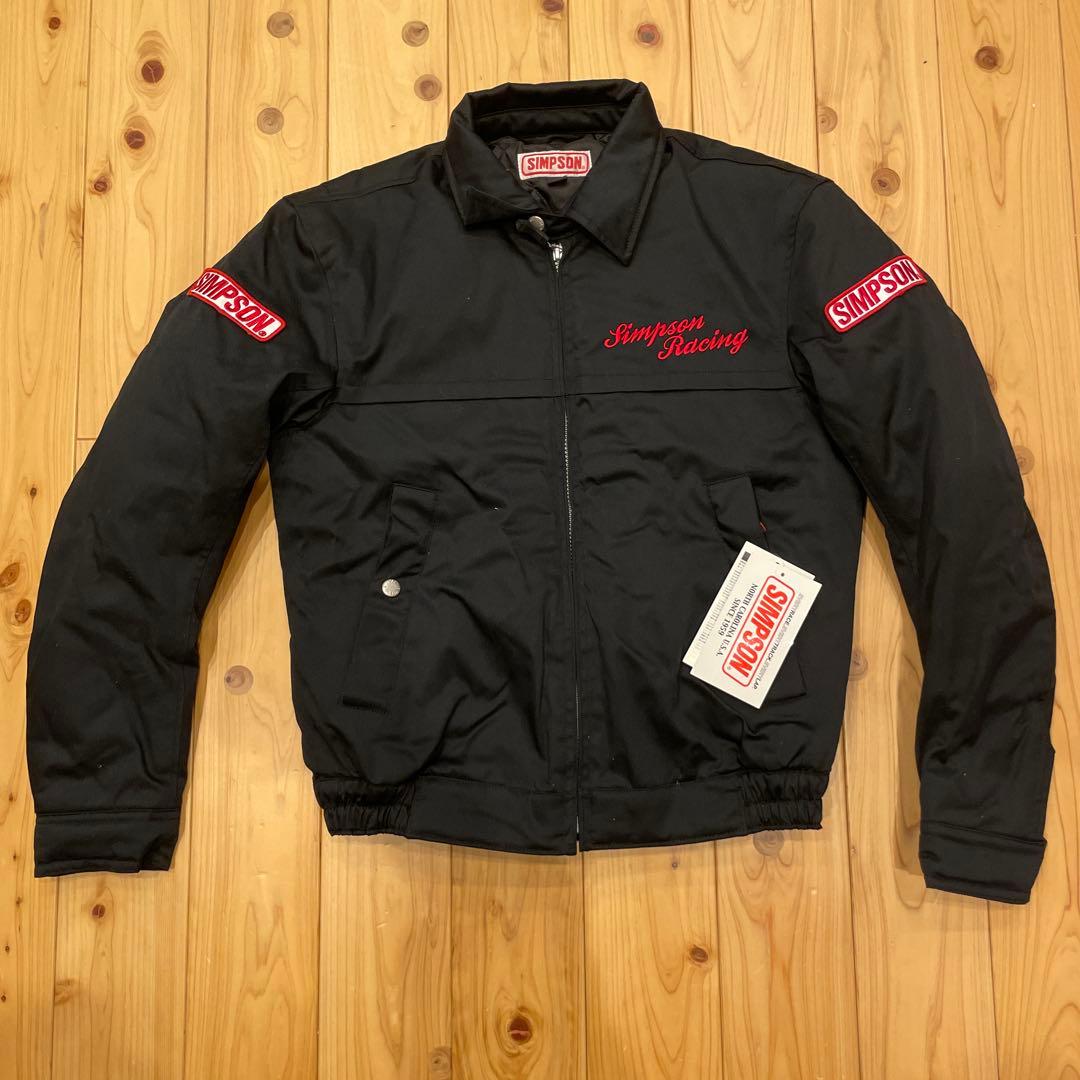 k*様 SIMPSOM ロゴ刺繍 キルティングジャケットブラック