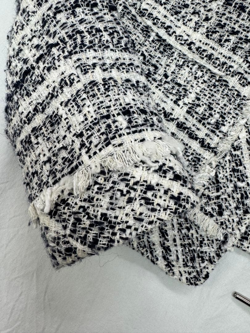 Rene ノーカラー ツイード　ジャケット　サイズ34