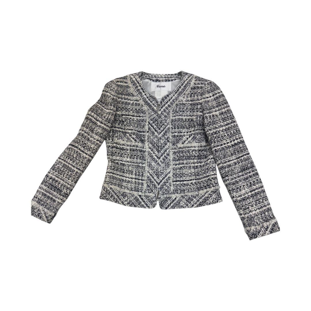 Rene ノーカラー ツイード　ジャケット　サイズ34