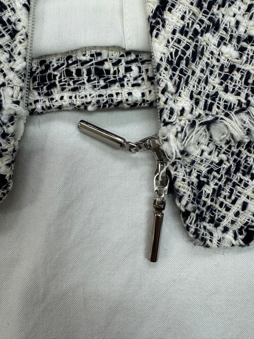 Rene ノーカラー ツイード　ジャケット　サイズ34