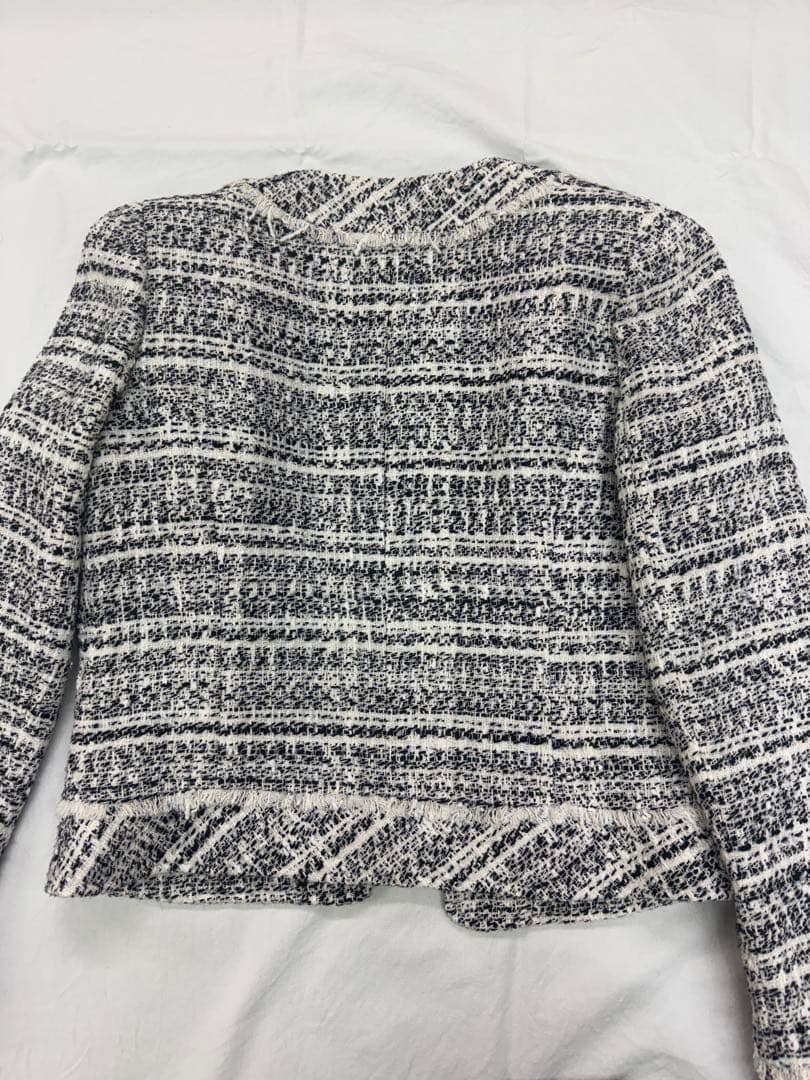 Rene ノーカラー ツイード　ジャケット　サイズ34