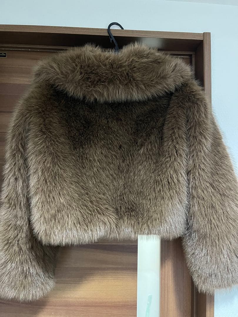 ZARA ショートフェイクファーコート ブラウン　XSサイズ