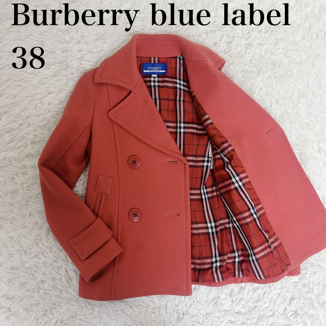 未使用級✨バーバリーブルーレーベル ピーコート ノバチェック　ピンク　ショート