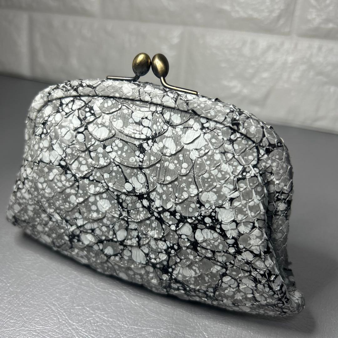 デ*丸様 genten ゲンテン 墨流し　がま口財布　さいふ　パイソン