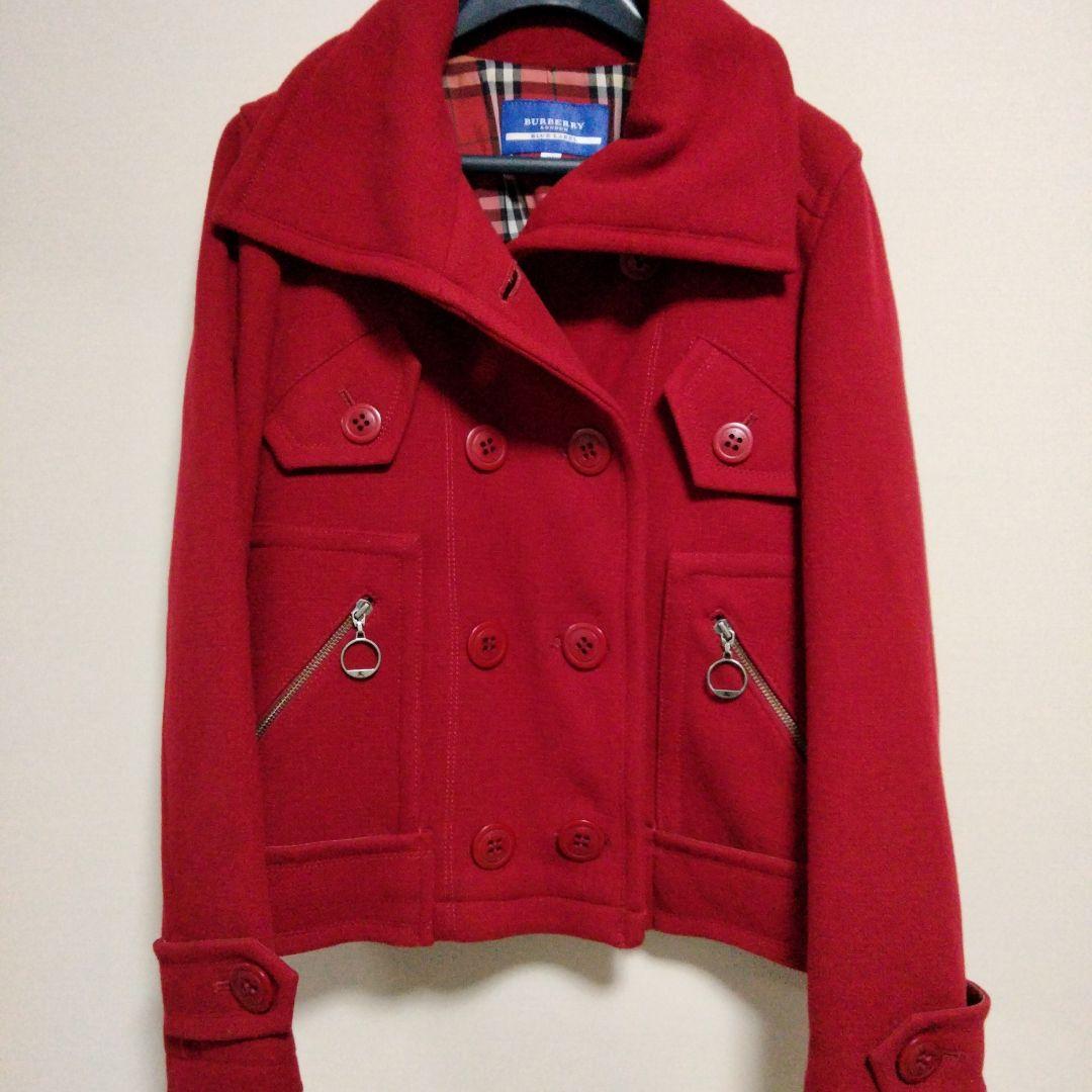 BURBERRY BLUELABEL ライダース風ピーコート ダブルボタン