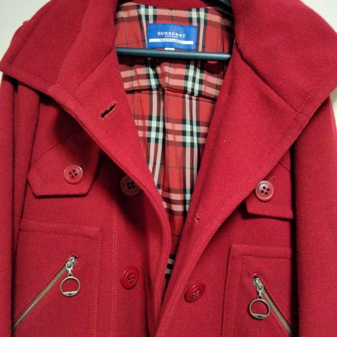 BURBERRY BLUELABEL ライダース風ピーコート ダブルボタン