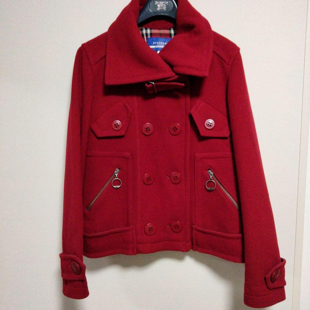 BURBERRY BLUELABEL ライダース風ピーコート ダブルボタン