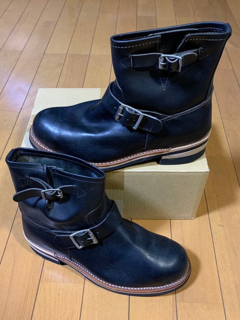 サンタバーバラ ポロ&ラケットクラブ 本革 エンジニアブーツ 黒 us8