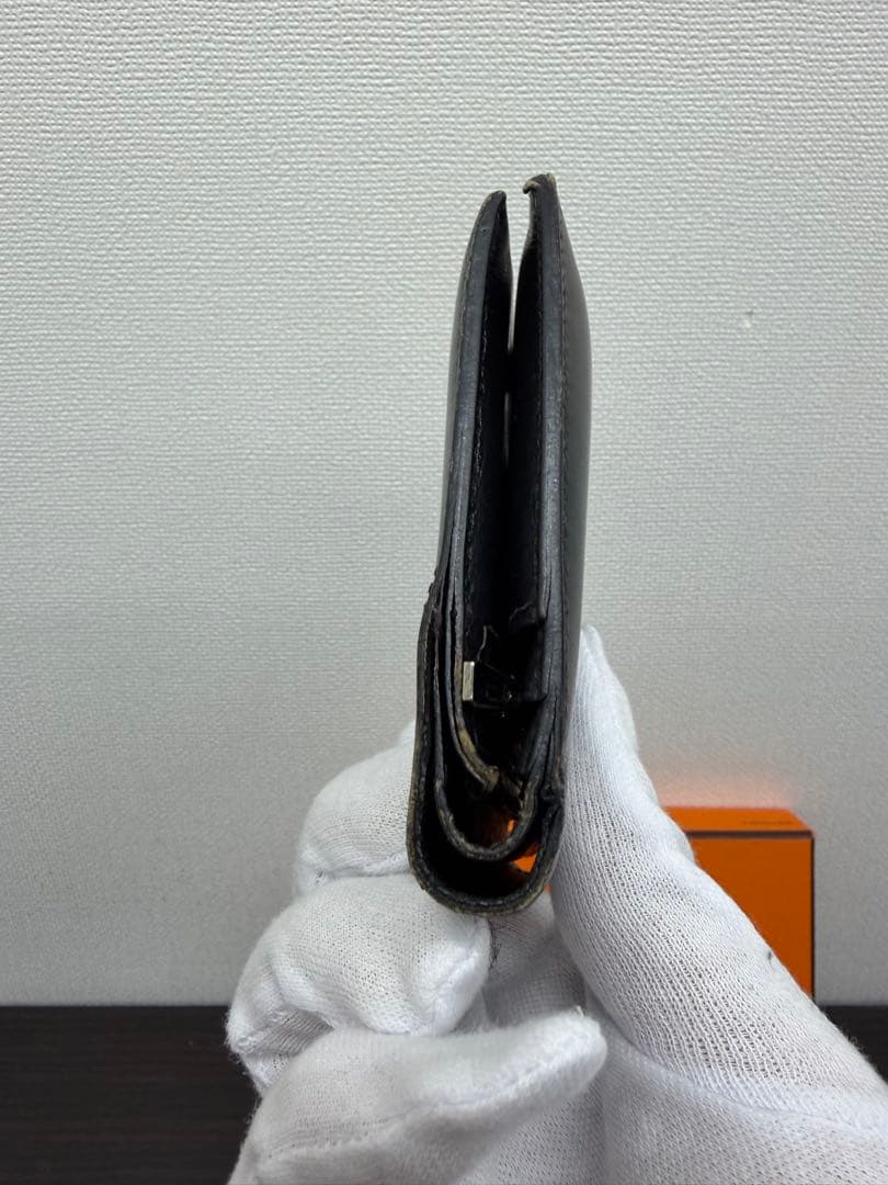 HERMES ベアン　コンパクト　ブラック 二つ折り財布