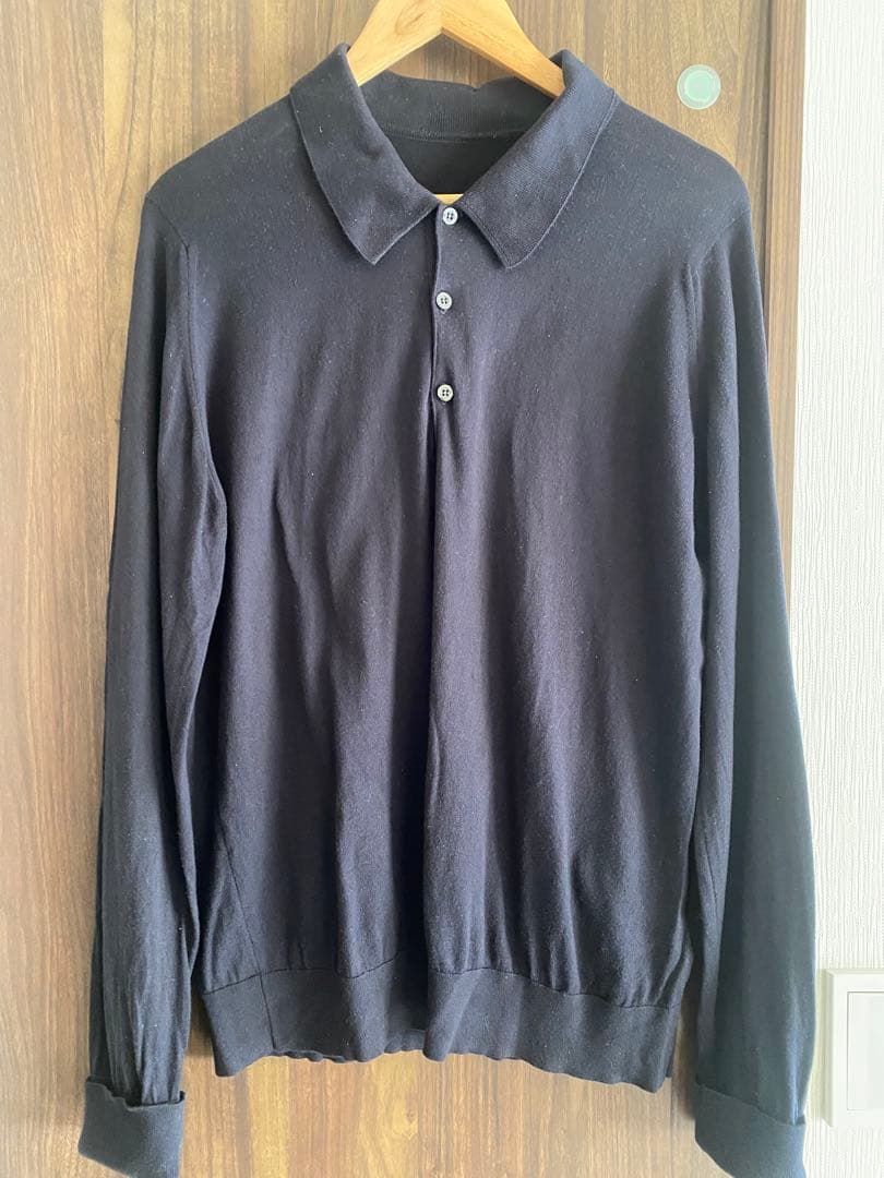 ジョンスメドレーシーアイランドコットンニットポロfinchley ネイビー