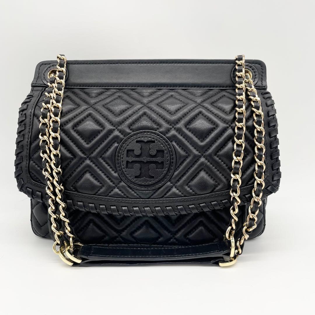 Tory Burch ショルダーバッグ　ハンドバッグ　キルティング　レザー　黒