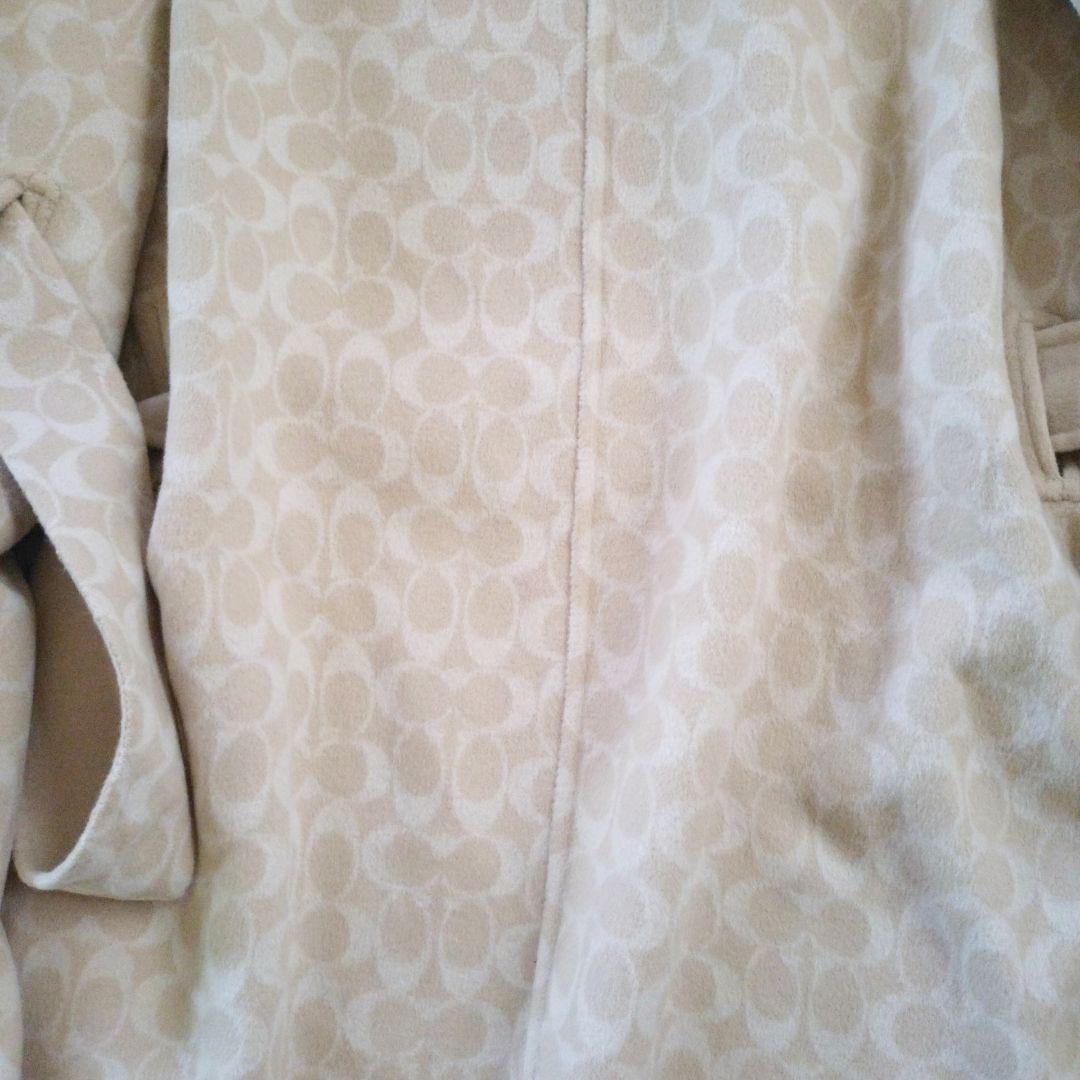 美品✨️コーチ　ダブルフェイスシグネチャー ウール ケープ　ベルテッド　総柄