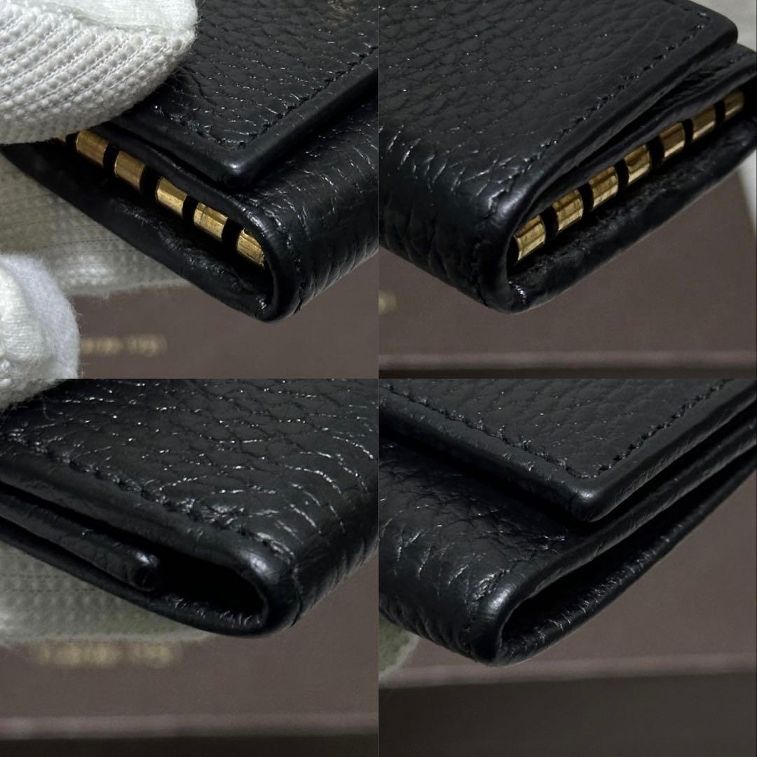 【美品】GUCCI グッチ　キーケース　6連　マーモント　GG ブラック