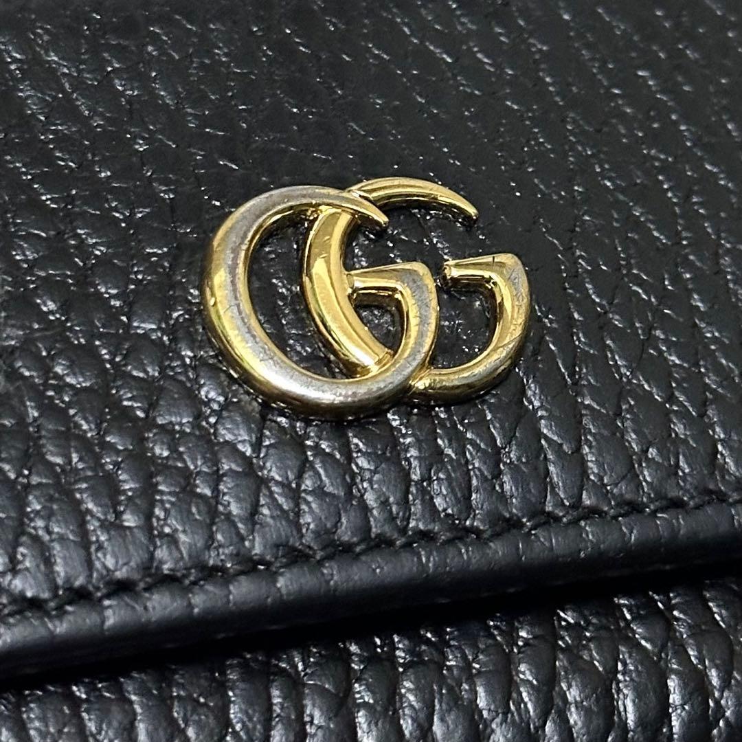 【美品】GUCCI グッチ　キーケース　6連　マーモント　GG ブラック