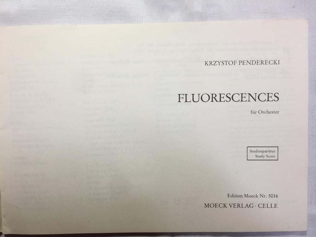 新規、KRZYSZTOF PENDERECKI: Fluorescences