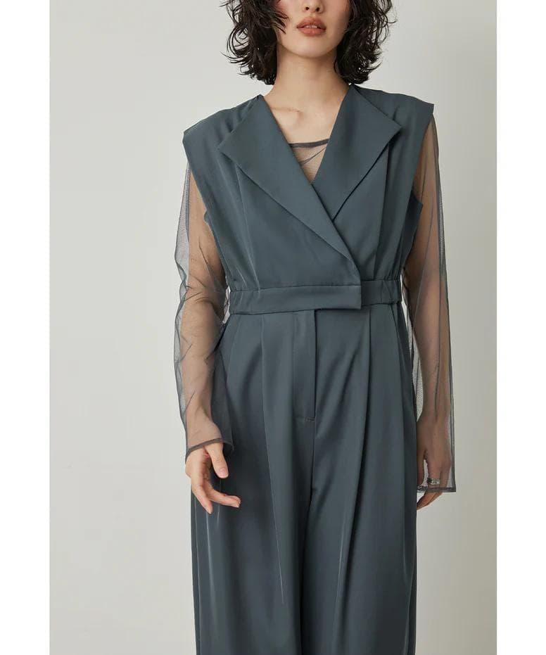 美品 niana ニアナ スタンドアウトカラーオールインパンツ M パーティー