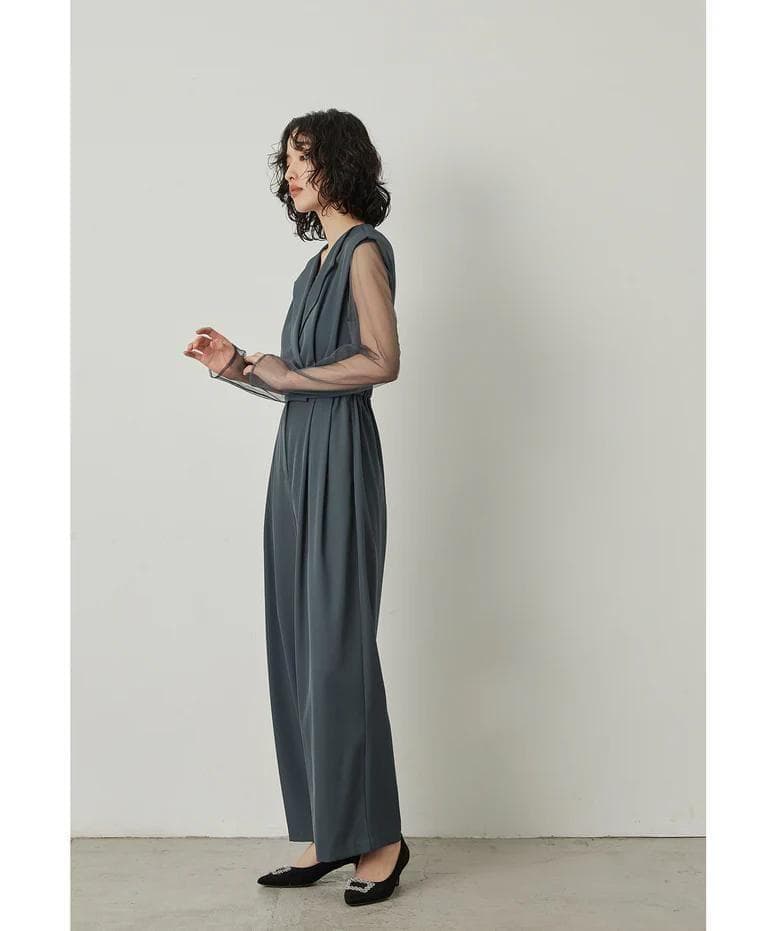 美品 niana ニアナ スタンドアウトカラーオールインパンツ M パーティー