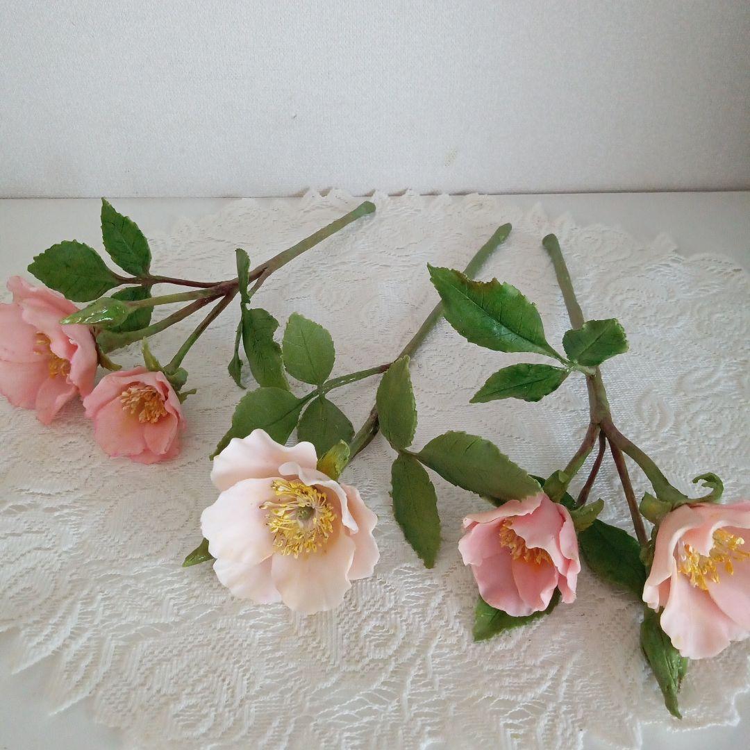 専用 大輪のヒマワリ 、一重の薔薇 、さくらんぼの盆栽 クレイフラワー