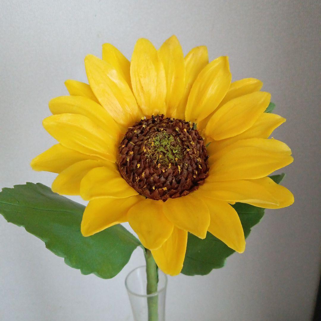 専用 大輪のヒマワリ 、一重の薔薇 、さくらんぼの盆栽 クレイフラワー