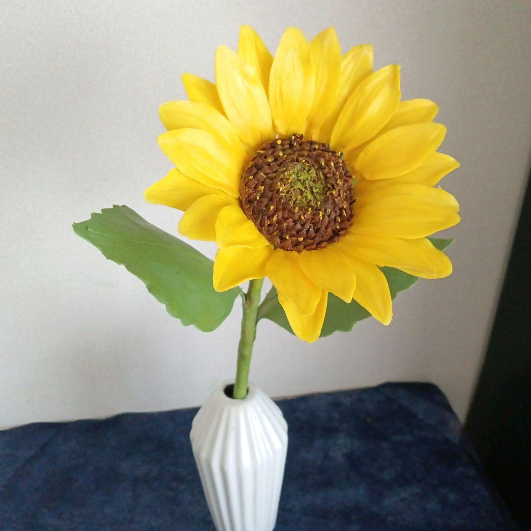 専用 大輪のヒマワリ 、一重の薔薇 、さくらんぼの盆栽 クレイフラワー