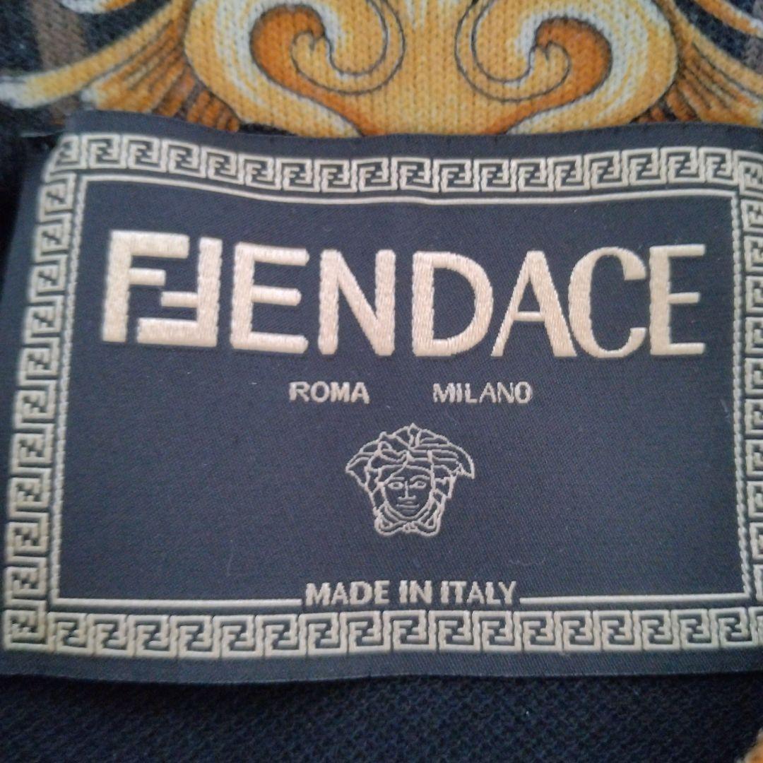 FENDACE ブラック ポロシャツ ズッカ柄 XS