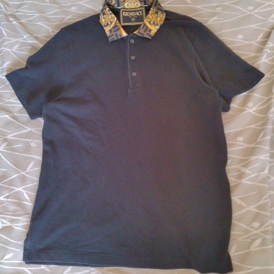 FENDACE ブラック ポロシャツ ズッカ柄 XS