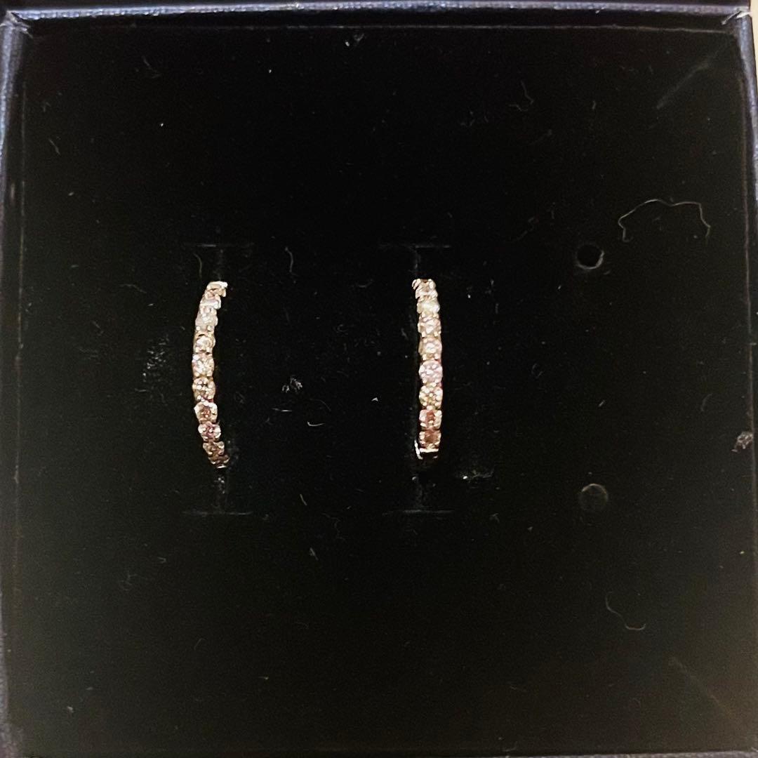 【セール】 ダイヤモンドフープピアス　プラチナ素材