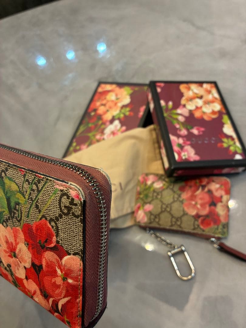 GUCCI スプリーム GG 花柄 長財布＋キーケースセット