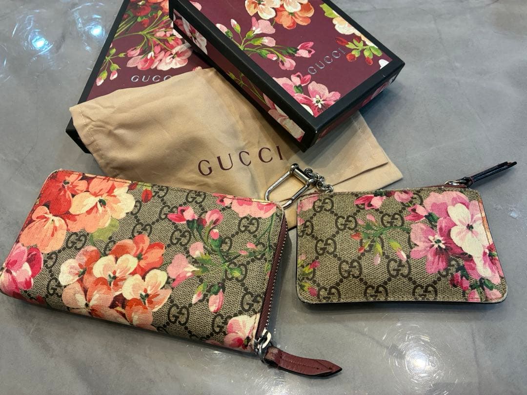 GUCCI スプリーム GG 花柄 長財布＋キーケースセット