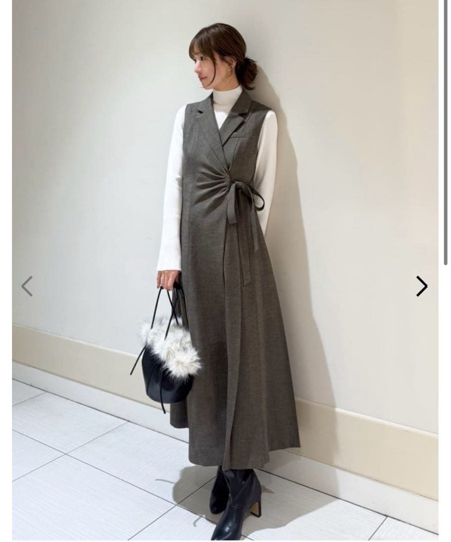 【最安値】snidel Sustainableサイドプリーツテーラードワンピース