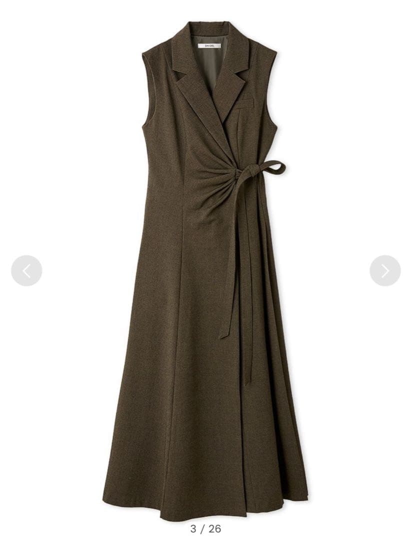 【最安値】snidel Sustainableサイドプリーツテーラードワンピース