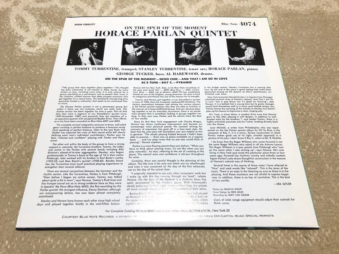 その他 Horace Parlan On The Spur Of The Moment