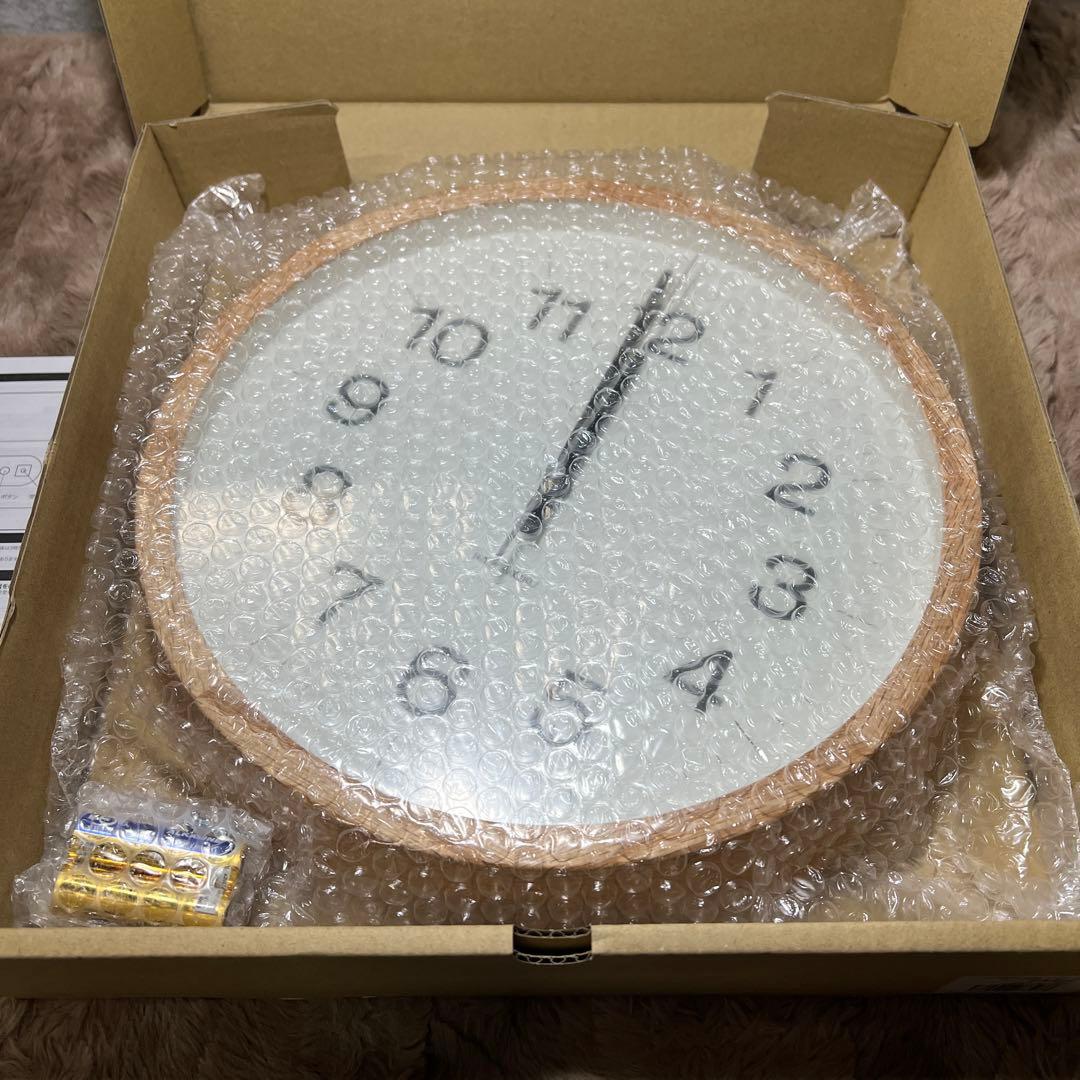 新品　KATOMOKU SKP電波時計　掛け時計 連続秒針 直径30.6cm