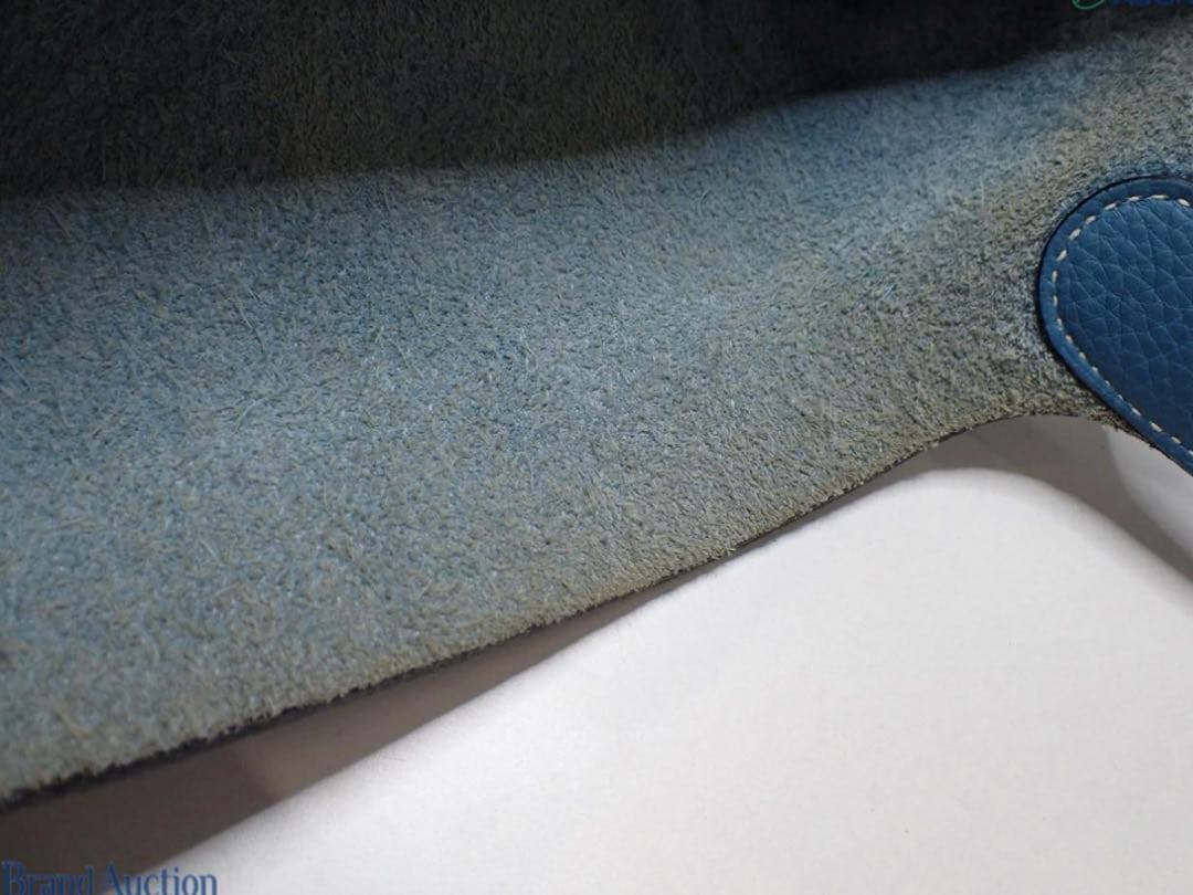 ヤ*ン様 エルメス ハンドバッグ ピコタンMM トリヨンクレマンス ブルー□K刻